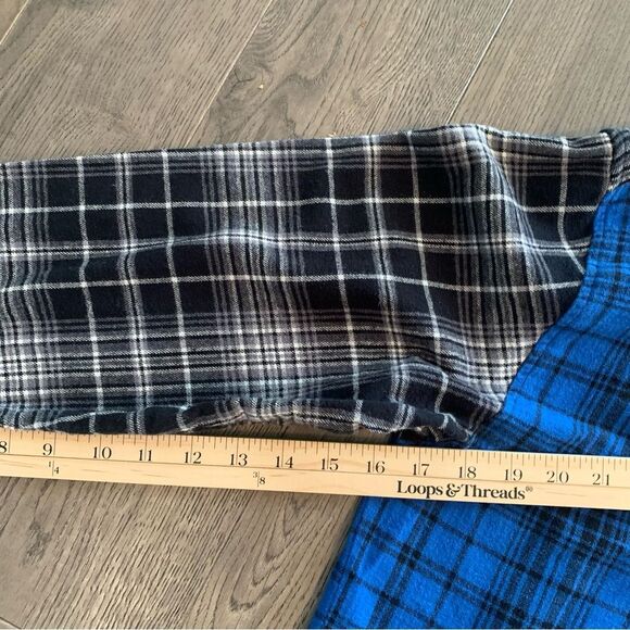 FOREVER 21 SHIRT MEN’S SMALL BLUE BLACK 100% COTTON FLANNEL PLAID COLOR BLOCK. - Picture 10 of 11